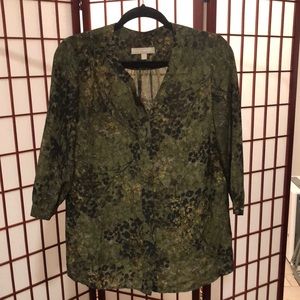 Banana Republic green silk top